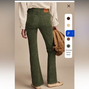 Lucky Brand Women's Green Corduroy Boot Cut Jeans